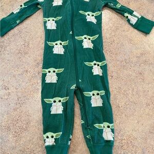 Star Wars Green Kids Footie with Character Print